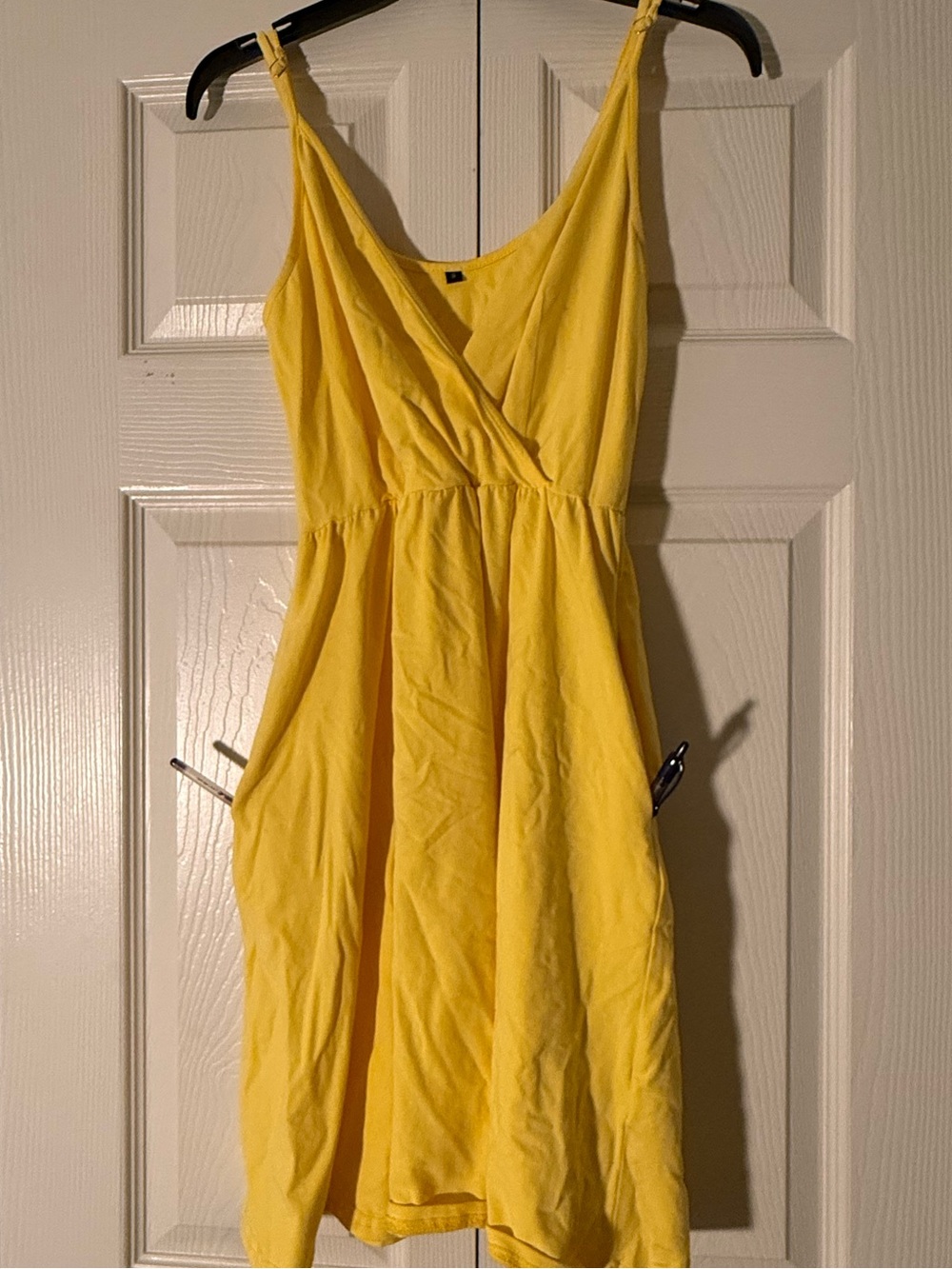 Yellow V-Neck Sundress (S- pockets)